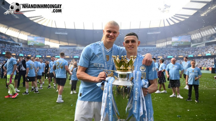 Haaland góp công lớn vào chức vô địch Premier League thứ tư liên tiếp của Man City. Ảnh: Getty