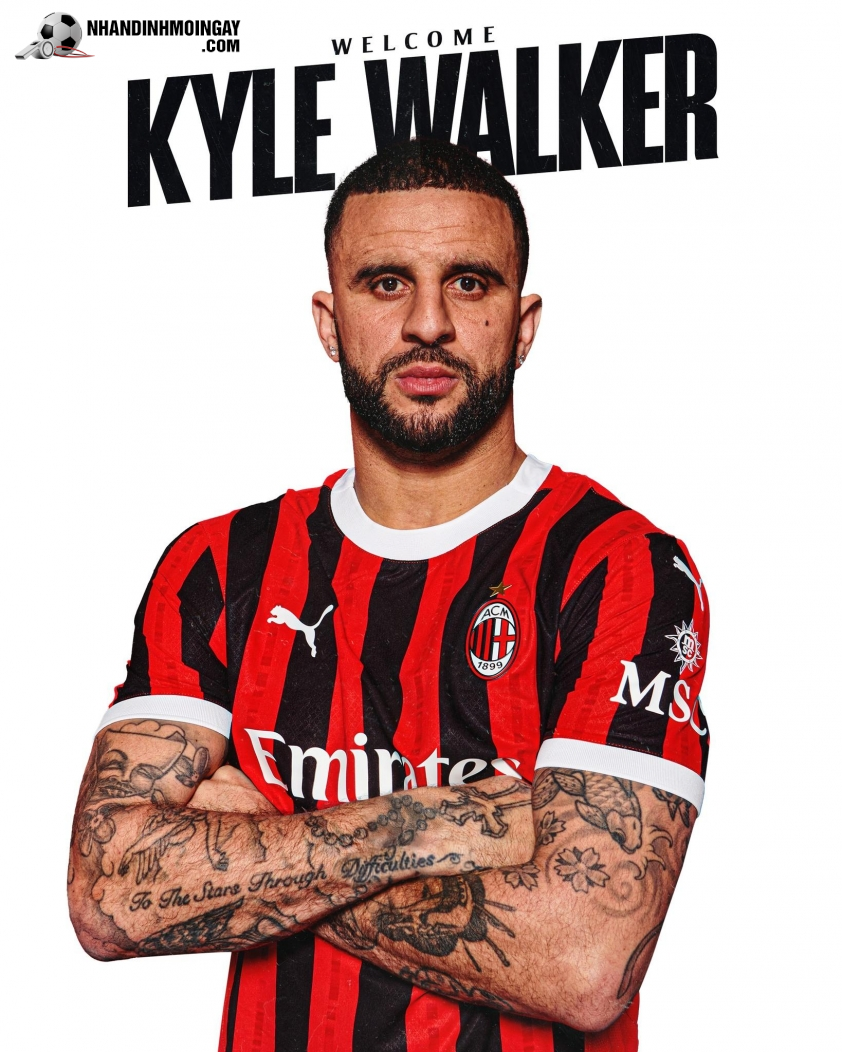 Kyle Walker chuyển tới AC Milan theo dạng cho mượn. Ảnh: CLB