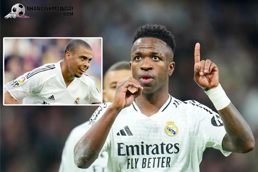 Vinicius vui mừng khi sắp vượt qua Ronaldo béo tại Real Madrid.