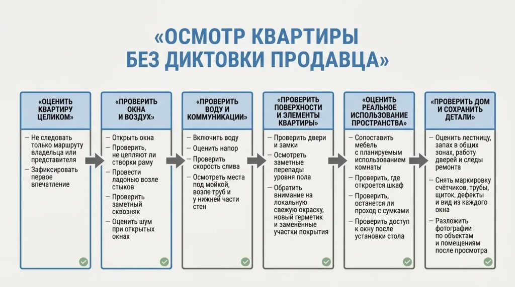 осмотр квартиры без диктовки проавца