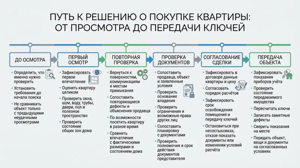 путь к решению о покупке квартиры: от просмотра до передачи ключей
